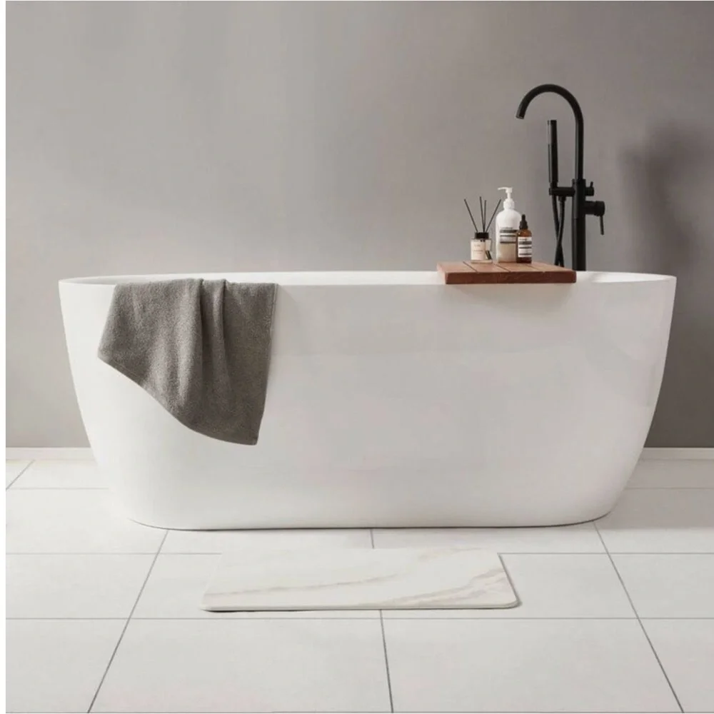 NEW! Diatomaceous Stone Hard Bath Mat, Marble